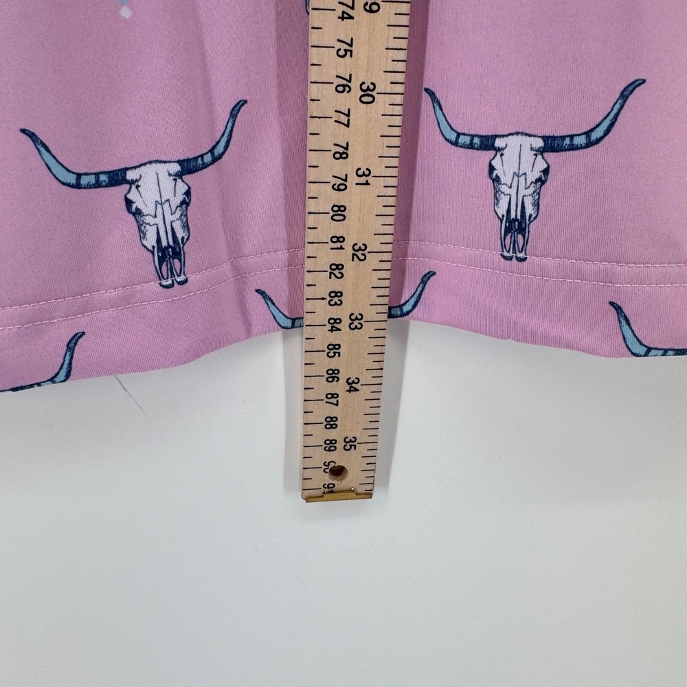 Waggle Highlands Polo Mens 3XL Pink Longhorn Skull Southwestern Golf Shirt NWT - Picture 6 of 11